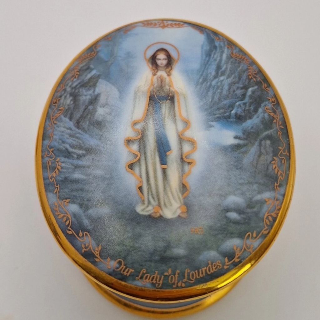 Our Lady Of Lourdes Music Box Hector Garrido Numbered Ltd Edition Vtg Working